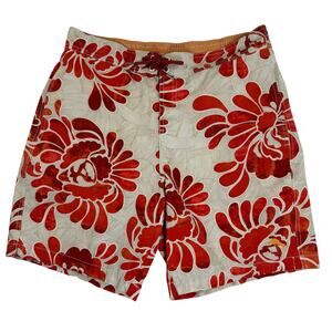 Tommy Bahama Men’s Tropical Boardshorts Red Floral Size M 32” Waist